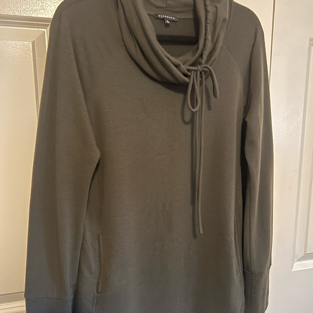 Staccato Olive brushed knit pullover